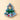 Vintage Dream Pine Tin: a refined light blue tree-shaped tin adorned with a festive red ribbon, green bow, and illustrations. - AI generated text